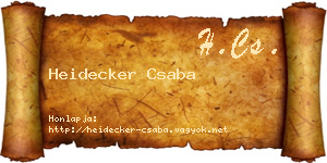Heidecker Csaba névjegykártya